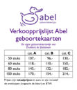 Prijslijst Abel geboortekaartjes